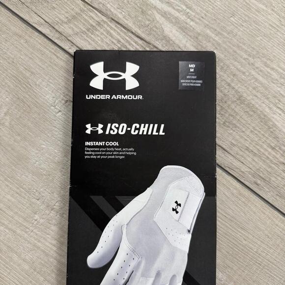 NEW Under Armour Iso-Chill Golf Glove Men Sz M Right Hand White LT Cool 1370277 - Picture 3 of 6